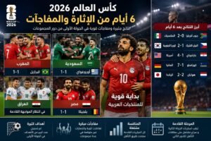 كأس العالم 2026: بداية نارية ومفاجآت مبكرة بعد 6 أيام من المنافسات