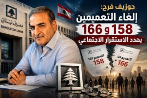 جوزيف فرح: إلغاء التعميمين 158 و166 يهدد الاستقرار الاجتماعي