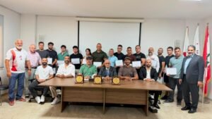 مقر الأولمبية اللبنانية يستضيف حفلي توزيع شهادات مدربين في المصارعة وتوقيع بروتوكول تعاون بين إتحادي المواي تاي والمصارعة